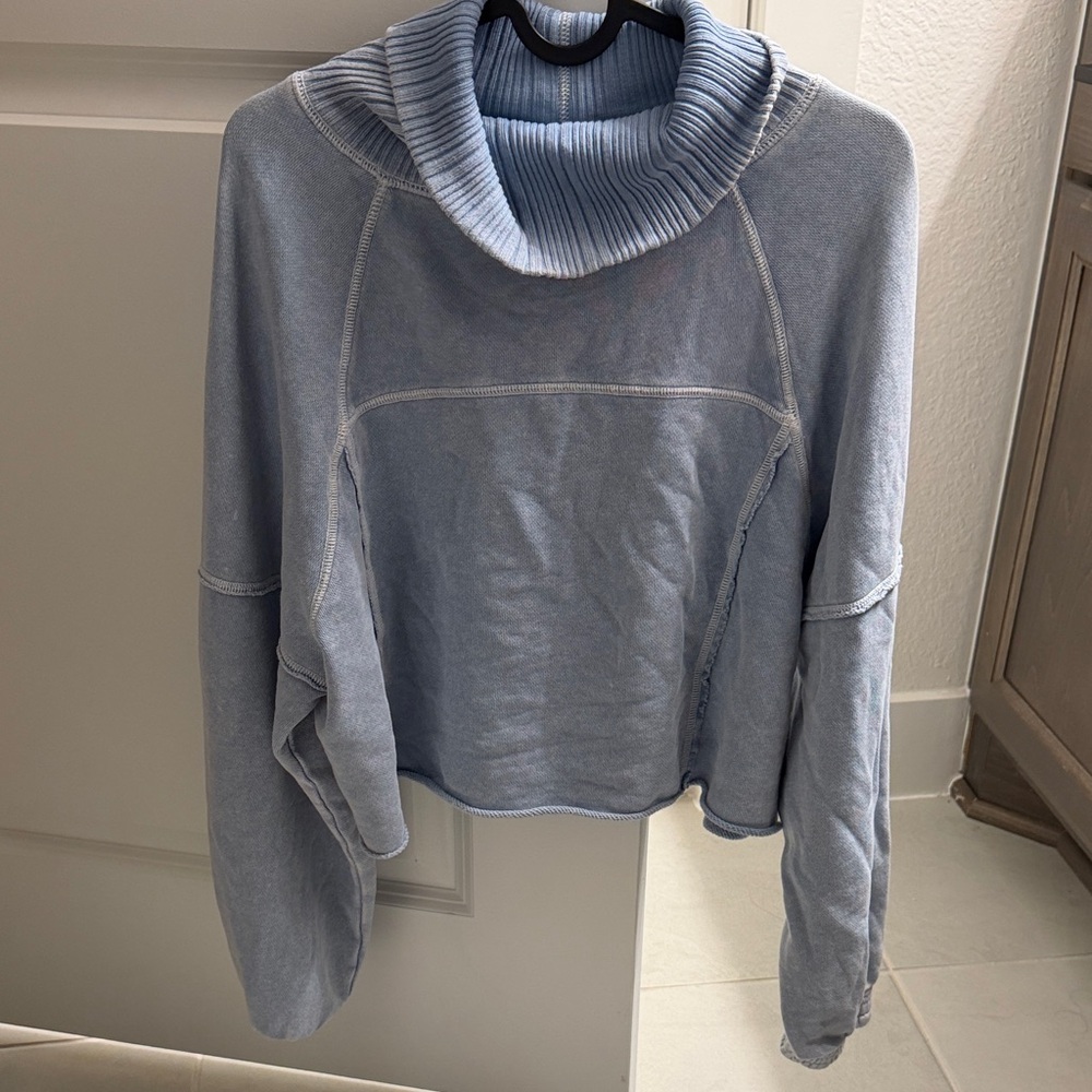 Aerie Light Blue Cowl Neck Sweater